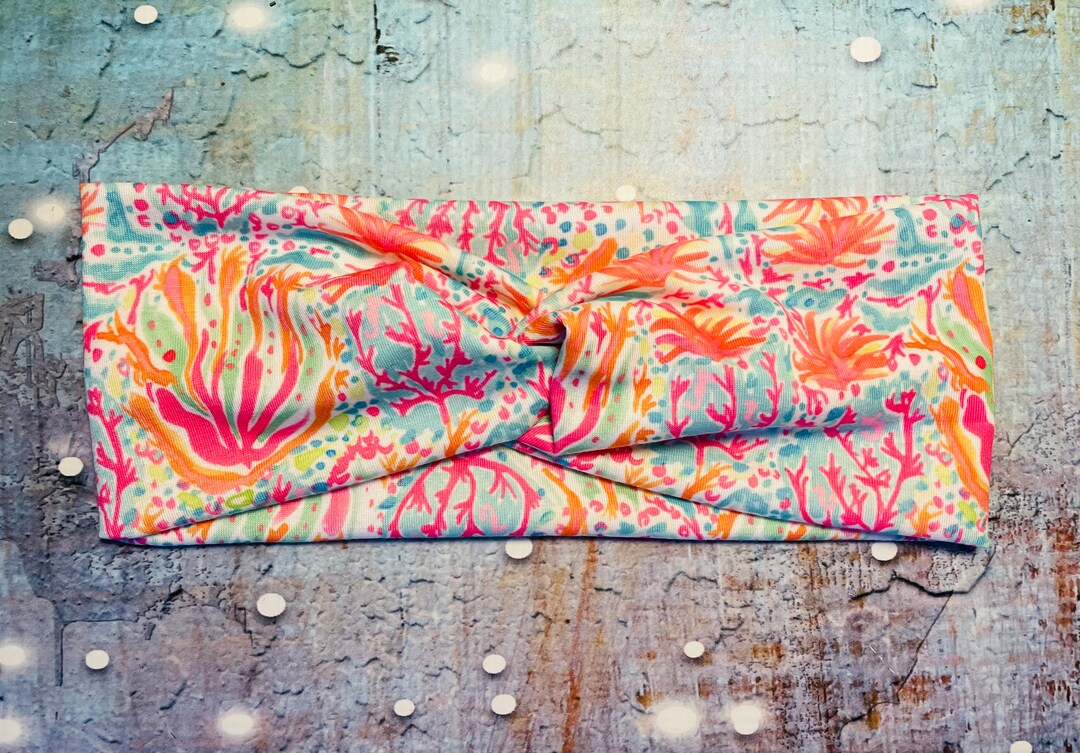 Under the Sea, Coral Headband, Beach Headband, Summer Headband, Knotted Headband Etsy