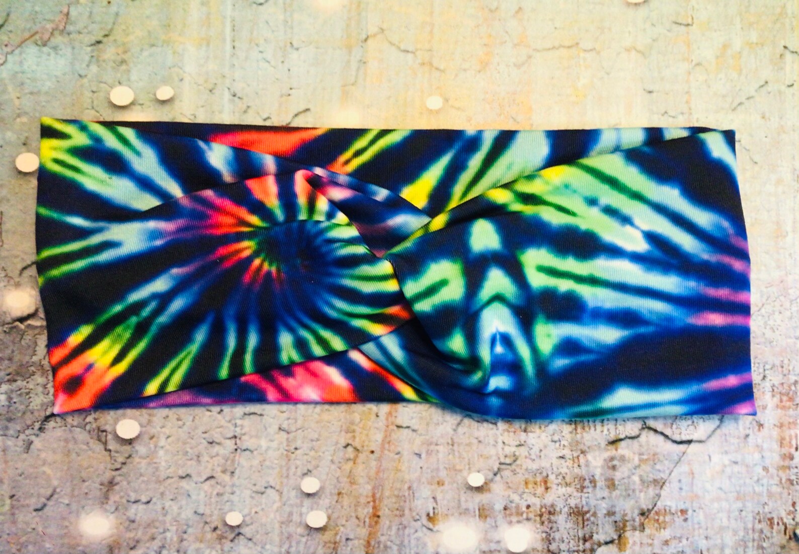 Tiedye rainbow headband knotted headband turban headband Etsy