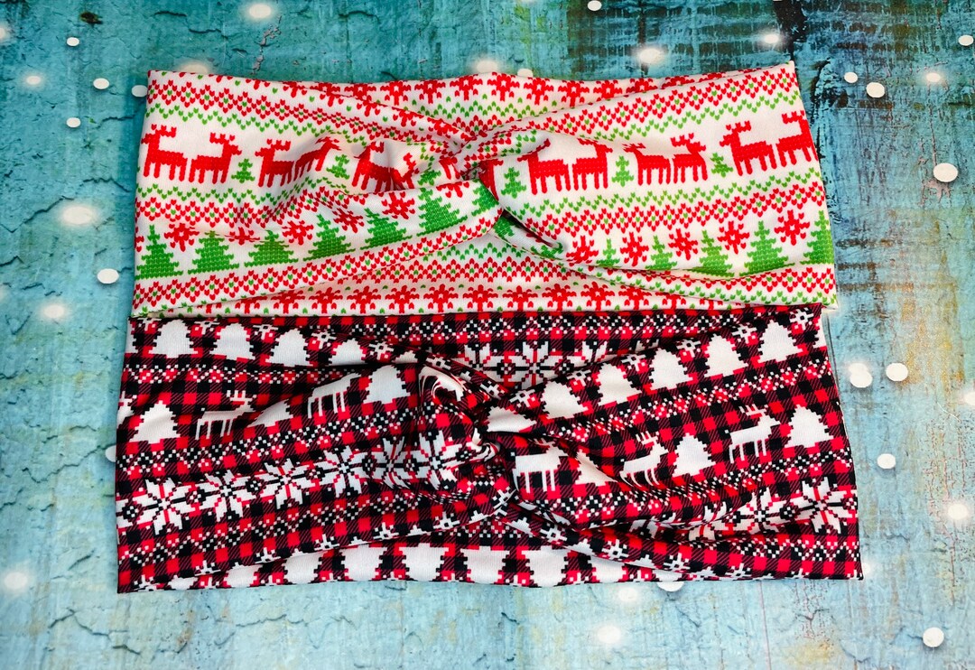 Christmas Knitted Sweaters Plaid Green and Red Adult - Etsy