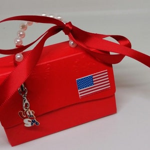 USA Amerika Geldgeschenkverpackung Handtasche Shopping-Täschchen Charm Urlaubs Reisekasse au paire Glückwunschkarte Verpackung Geld