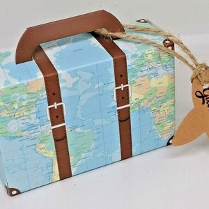 Zur Hochzeit Geldgeschenkverpackung incl. Glückwunschkarte + Geldumschlag Papier Reiseköfferchen Verpackung Geld Urlaubs- Reisekasse