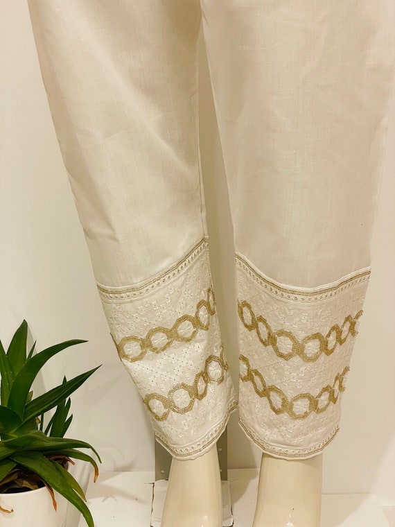 Gold Diamante Embroidered Trousers – Henna Mehndi