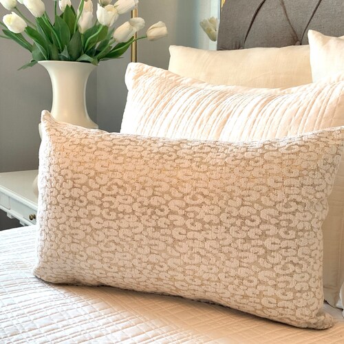 Gold and Cream Lumber Leopard Print Pillow Cover Etsy