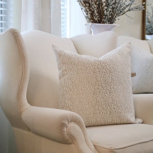 Cream and Gold Leopard Chenille (  Pillow Cover )