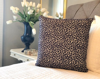 Blue Leopard Chenille Pillow Cover ( one sided)