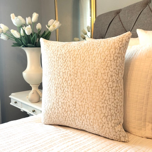 Gold and Cream Lumber Leopard Print Pillow Cover Etsy