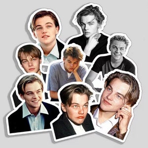 Young Leonardo DiCaprio Glossy Sticker Pack - Leo Di Caprio Aesthetic Stickers, Titanic, Party Supplies, Gifts, Stationary