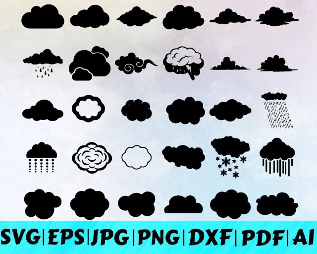 Clouds Svg / Cloud Png / Weather Svg / Rain Cloud Svg / Cloud ...