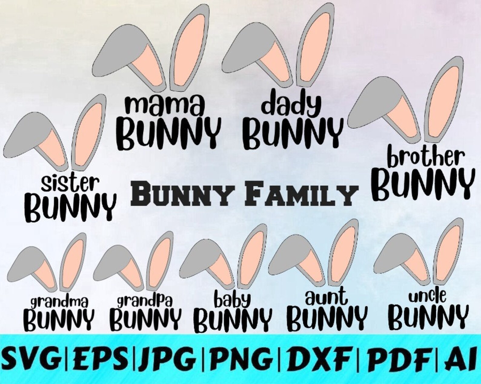Download Family Bunny Svg / Easter Svg File / Mama Bunny Svg ...