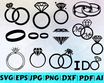 Engagement Ring Svg / Diamont Ring Svg / Bride Svg / Engaged Svg / Wedding Svg / Diamond Ring Clipart / Ring Svg / Instant Download /