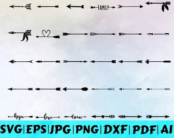 Arrow Svg / Arrow Clipart / Heart Arrow Svg / Arrow Dxf / Arrow Cricut File / Instand Download /