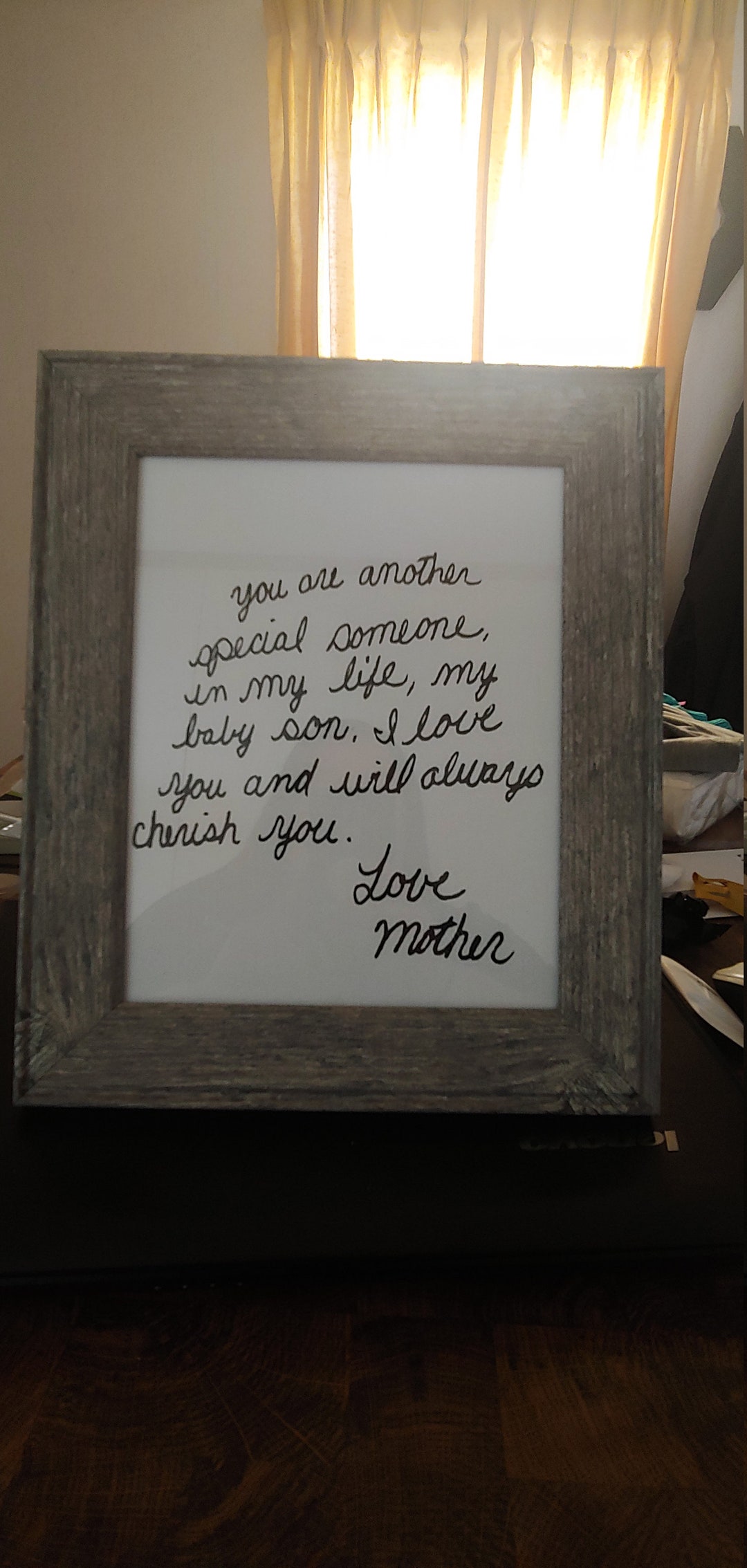 Framed Vinyl Handwriting Etsy