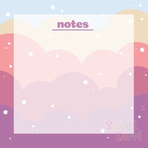 Starry Clouds Memo Pad | Kawaii Sticky Notes Stationary