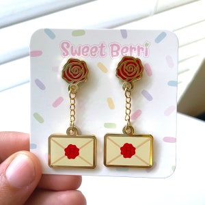 Pendientes de carta de aceptación / Pendientes colgantes Kawaii