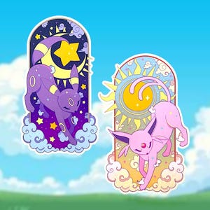Pegatinas de sol y luna / Pegatinas troqueladas kawaii