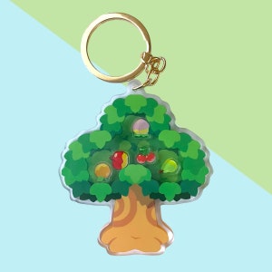 Fruit Tree Acrylic Shaker Keychain | Kawaii Charm
