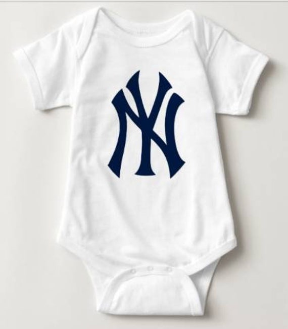 New York Yankees Baseball Logo Baby Short Sleeve Onesie 100% Cotton Gerber  Sports Bodysuit Baby Gift Sports Gift Baseball Lover