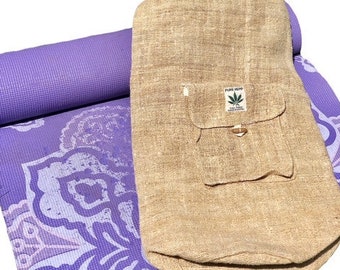 Handmade Hemp Mixed Cotton Yoga Mat Bag Gym Mat Bag Shoulder Strap Carrier Bag