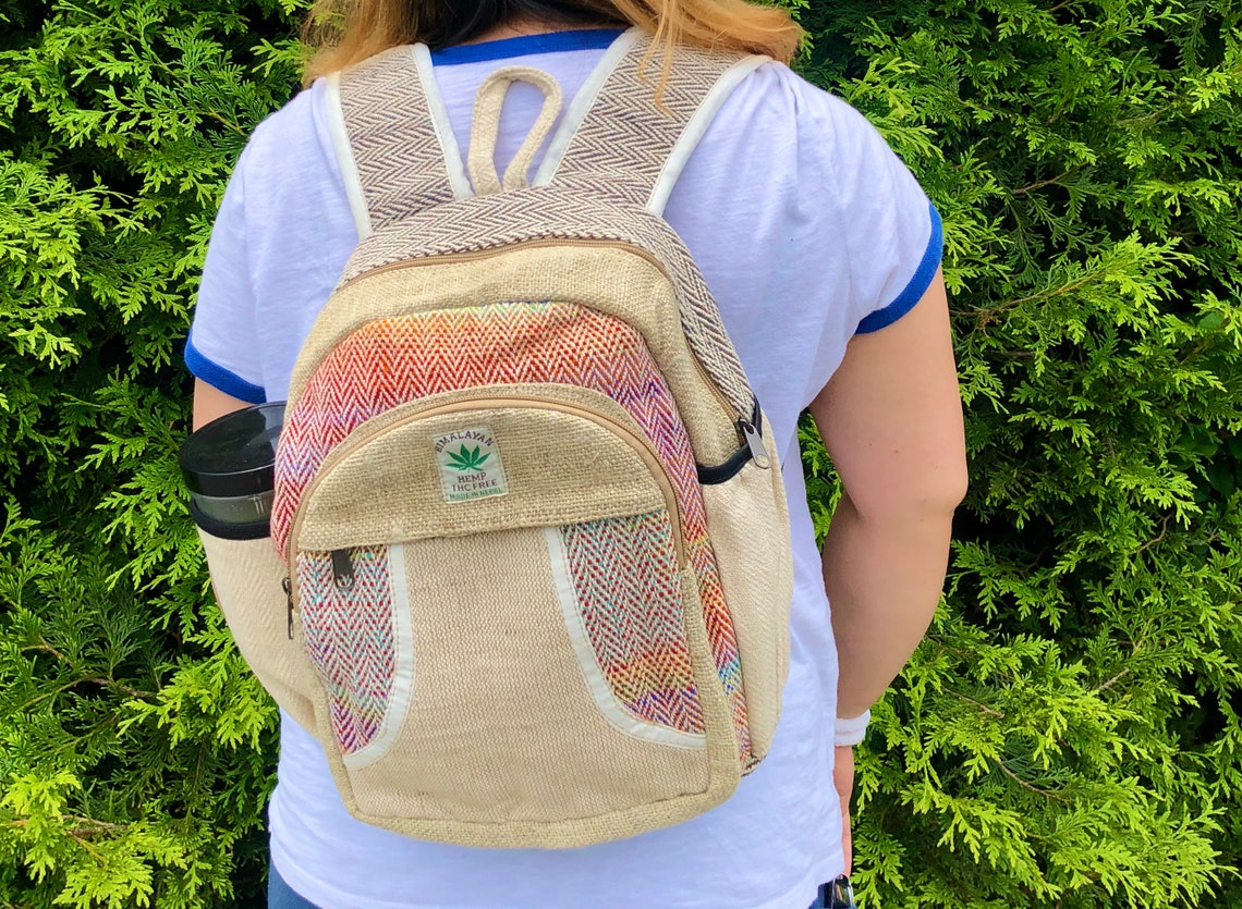 Ecofriendly Hemp Backpack Unisexsmall Etsy