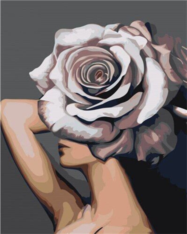 Flower Head Woman Paint By Numbers Kit Wall Art DIY Head of Etsy