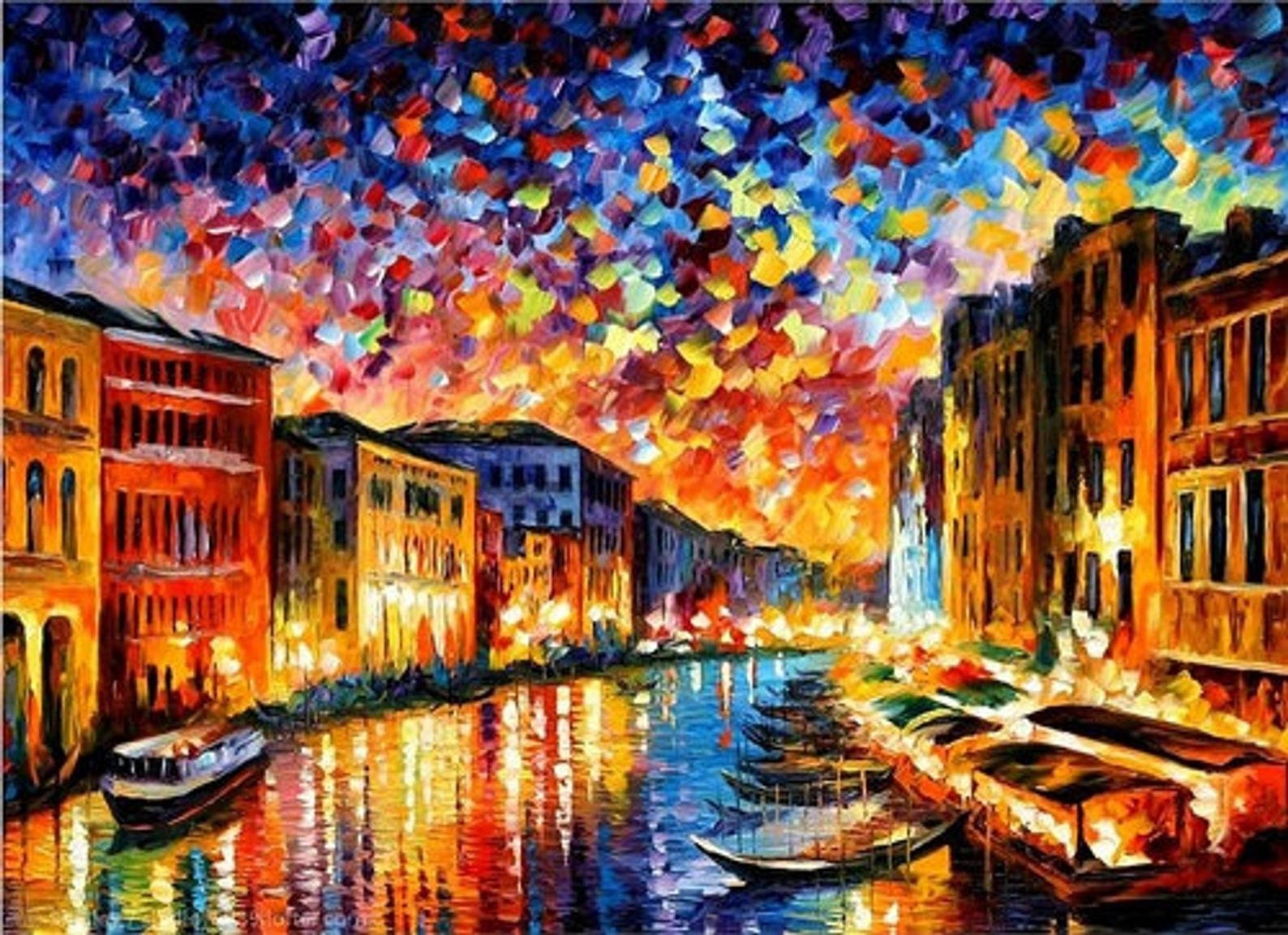 Night In Venice Paint By Numbers Kit Wall Art Venice Canals Etsy