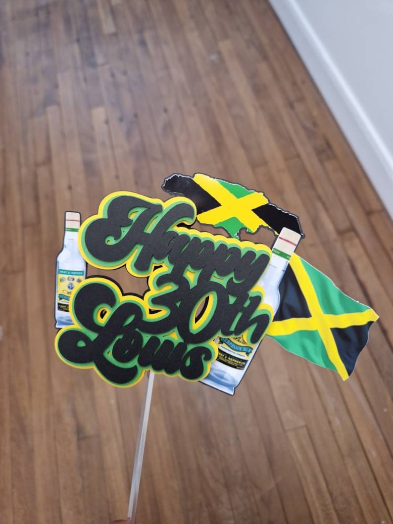 Jamaica Cake Topper Personalised Custom Birthday Etsy UK