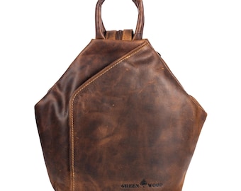 Leather Backpack, Leather Rucksack Bag, Leather bag - Zoe