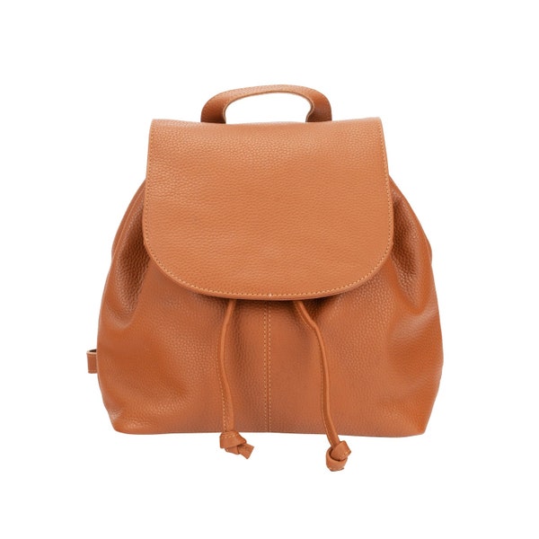 Leather Bucket Backpack Emily