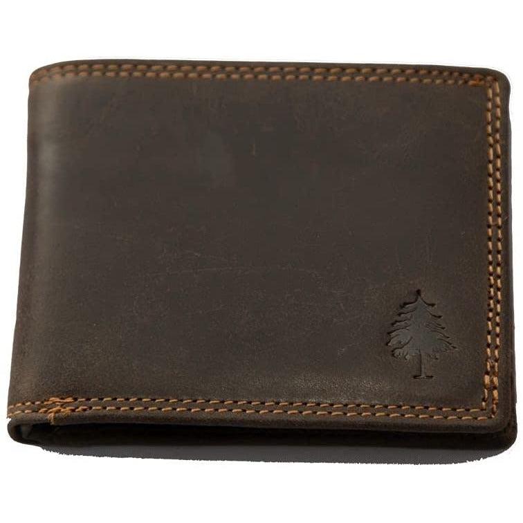 Greenwood Mens wallet - RFID Leather Wallet - Vintage Brown - Cash and Coin Holder - Card Case - Bi-Fold - Slim Wallet - Men Leather Wallet