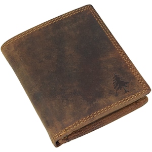 Cartera para hombre - Cartera de cuero RFID - Titular de efectivo y monedas - Estuche para tarjetas - Bi-Fold - Cartera delgada - Cartera de cuero para hombres