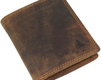RFID Leather Wallet – Greenwood Oil Pull Up Bi-Fold Wallet