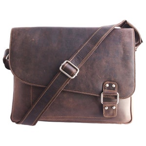 Leather Messenger bag - Vintage shoulder bag Unisex - Laptop Bag 13" - Bags for Laptops - Leather Messenger Bags