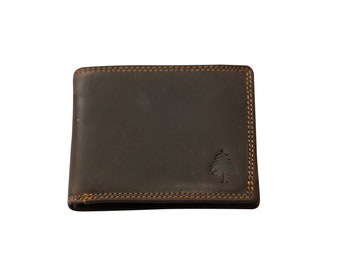 Greenwood Herren Geldbörse - RFID Leder Portemonnaie - Vintage Braun - Geld- und Münzhalter - Kartenetui - Bi-Fold - Schlanke Brieftasche - Herren Leder Brieftasche