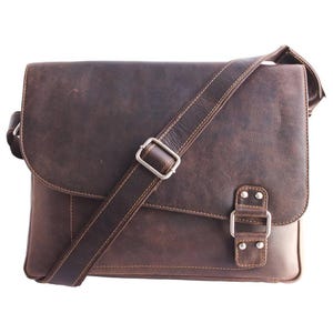 Leather Messenger bag - Vintage shoulder bag Unisex - Laptop Bag 13&quot; - Bags for Laptops - Leather Messenger Bags