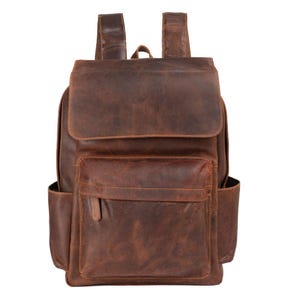 Sac à dos vintage en cuir Scott - Unisexe