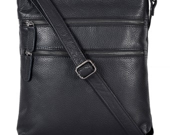 Leather Crossbody Purse - Black