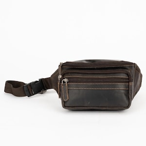 Leather Bum Bag Dark Brown Echuca