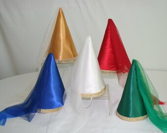 Deluxe brocade Princess Cone Hat 