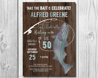 Fishing Birthday Party Invitation Take the Bait and Celebrate | Etsy