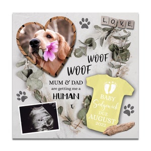 Woof Woof Baby Reveal Anuncio Digital, descarga instantánea / Edita a ti mismo / Mamá y papá me están haciendo un Humano