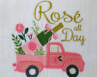 Rosé Truck Embroidery Design | Champagne Bottle (Instant Download)