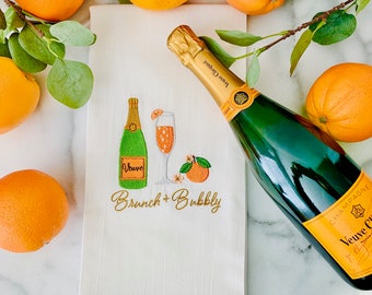 Champagne Bottle Embroidery Design | Bridal Brunch, Mimosa (4x4 Hoop) (Instant Download)