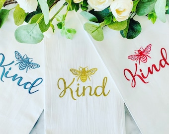 Bee Kind Machine Embroidery Design | Spring Wreath (5x7" Hoop)