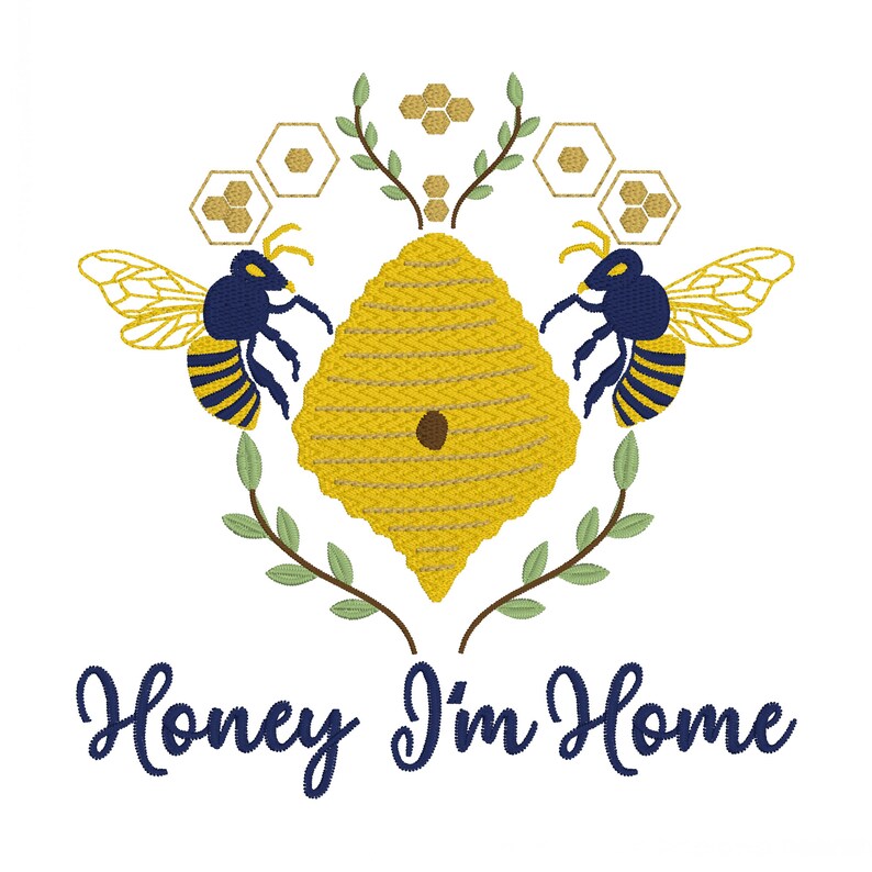 Beehive Machine Embroidery Design Bee Embroidery Honey Bee Etsy