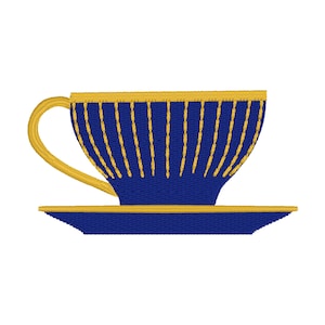 Teacup Machine Embroidery Design |  Tea Cup  | Coffee Cup | Tea Party Design |  Tea Lover |  Instant Download | China Cup  | Fine China