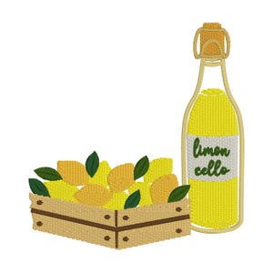Limoncello Machine Embroidery Design | Lemon Lover (Instant Download) image 2