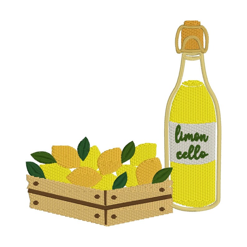 Limoncello Machine Embroidery Design | Lemon Lover (Instant Download) image 2