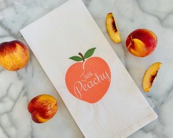 Just Peachy Embroidery Design | Kitchen Tea Towel (Digital Download)