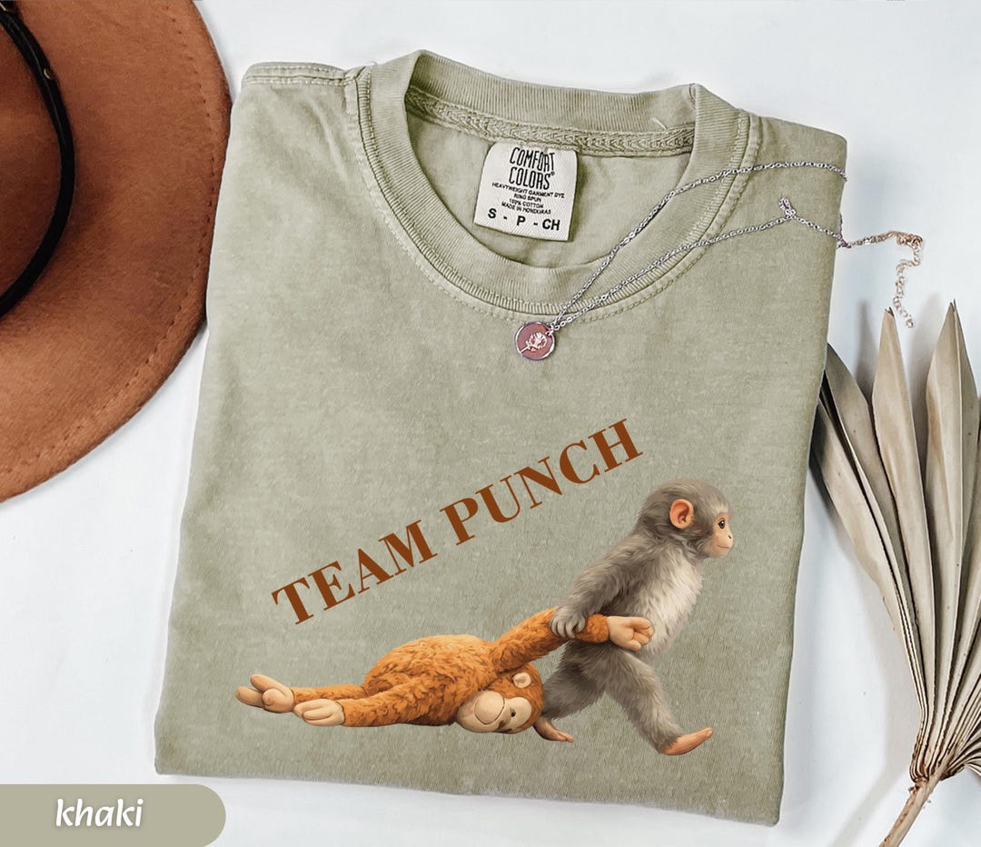 Teamwork Monke Comfort Colors Long Sleeve Team Punch Monkey Cotton T-shirt, Funny ...