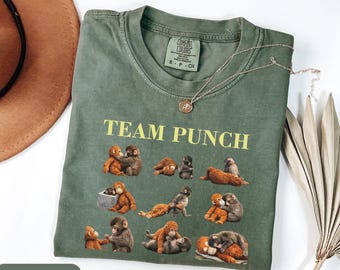 Comfort Colors Long Sleeve Team Punch Monkey Collage Cotton T-Shirt, Funny Team